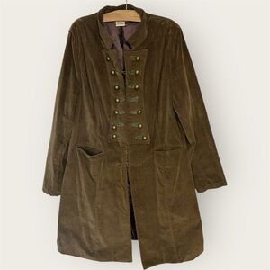 Vintage Raindrops Brown Velvet Military Victorian Inspired Jacket Coat